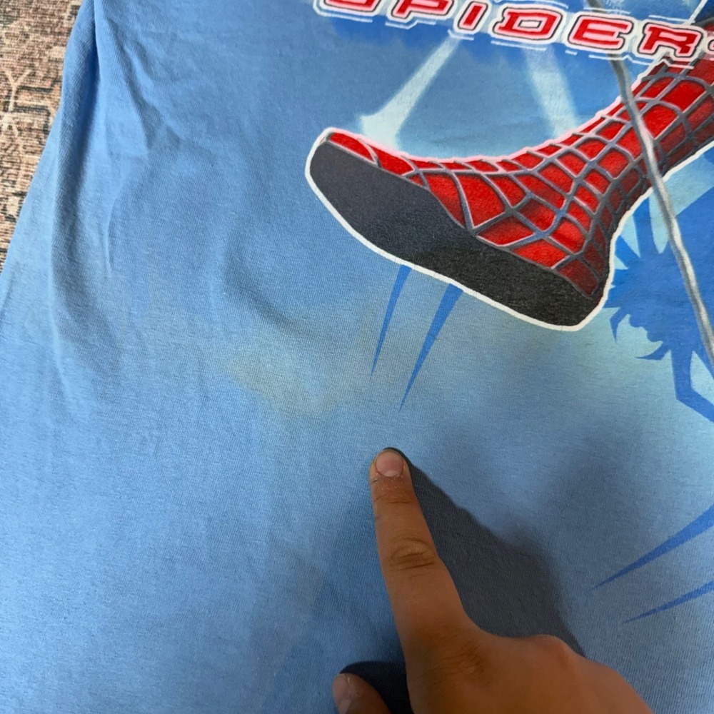 Vtg Y2K 2004 Spider-Man 2 Official Movie Promo TShirt Marvel Blue Mens XL RARE - Picture 5 of 8